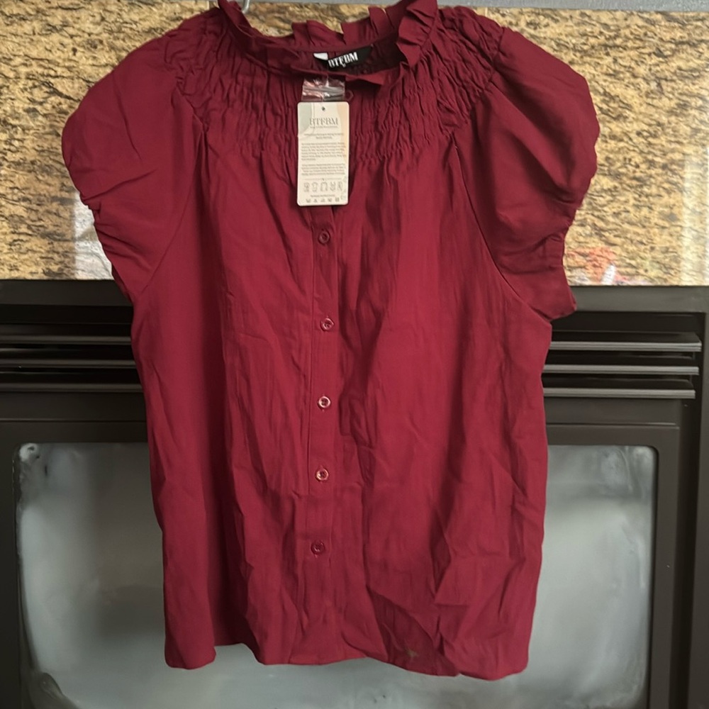 Wine red casual top